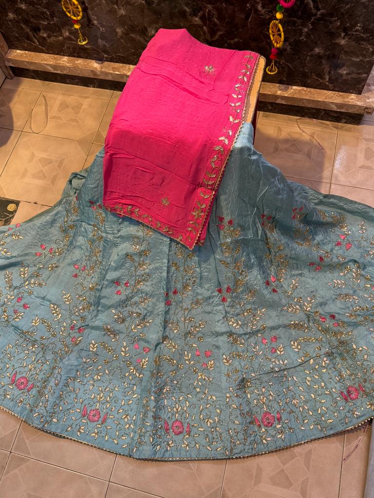 Rajasthani Traditional Pure Upara Silk Lehenga Chunni