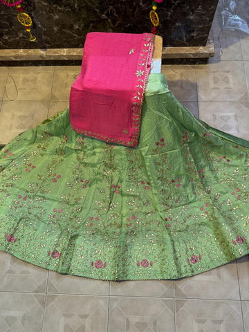 Rajasthani Traditional Pure Upara Silk Lehenga Chunni