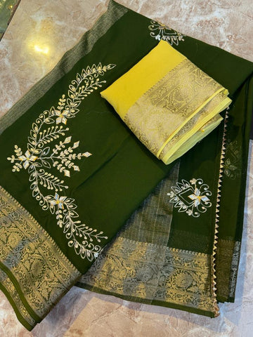 Rajasthani Traditional Pure Georgette Chiffon Saree