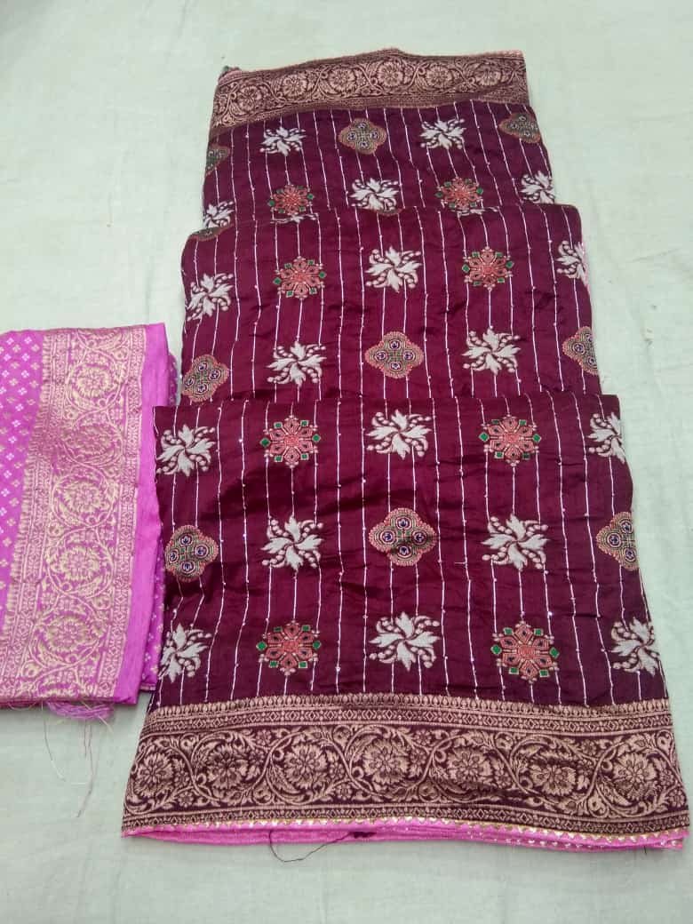 Beautiful Designer Pure Russian Rich Palu Banarasi Dola Silk