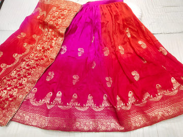 Beautiful Designer Multicolour Jaipuri Pure Russian silk Lehenga choli