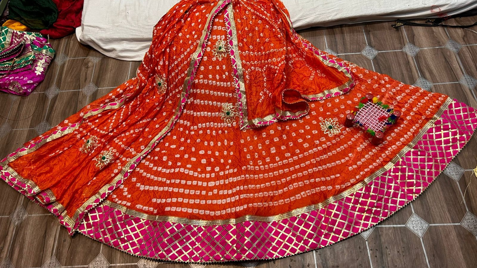 Beautiful Designer Rajasthani Traditional Kachi Gotta Patti Work Lehenga choli