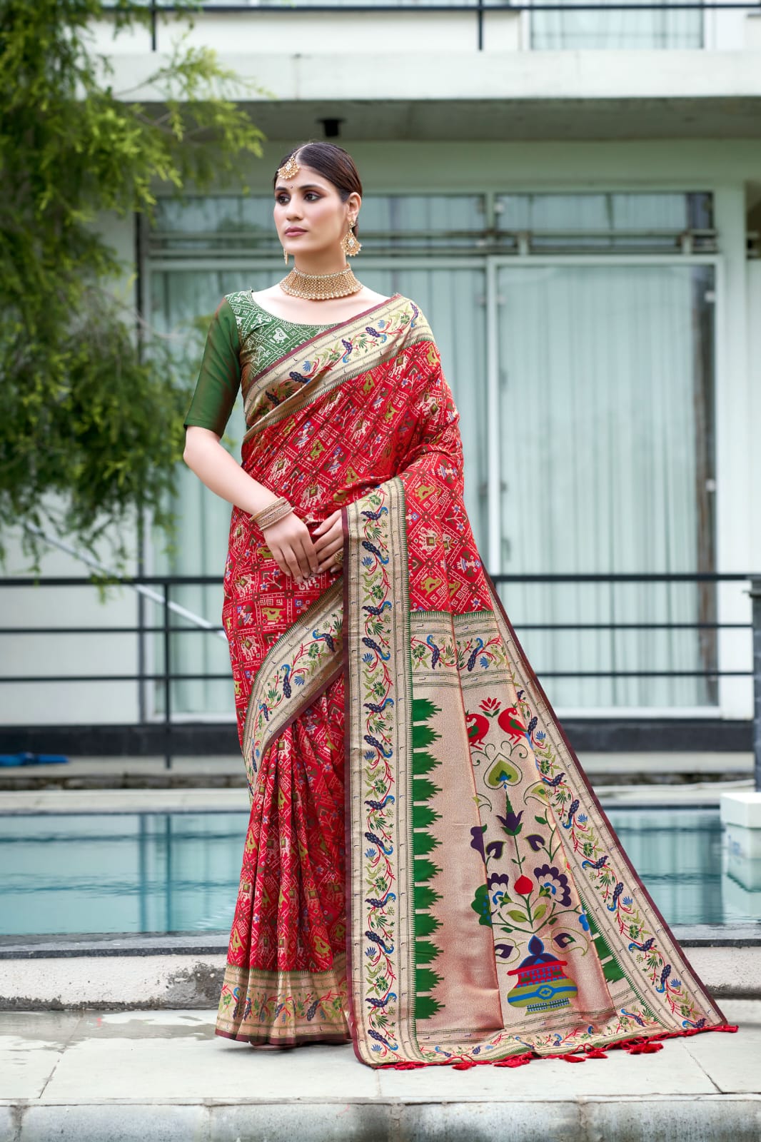 Wedding Designer Banarasi Soft Silk Paithani Patola Saree