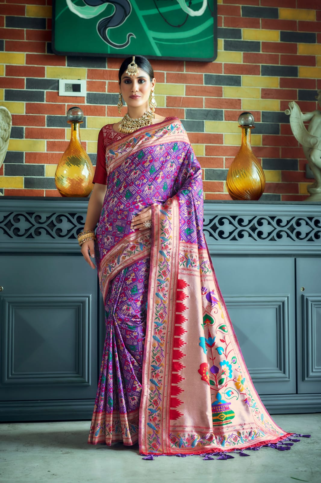 Wedding Designer Banarasi Soft Silk Paithani Patola Saree