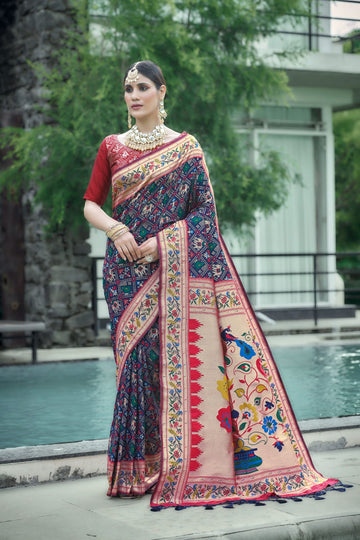 Wedding Designer Banarasi Soft Silk Paithani Patola Saree