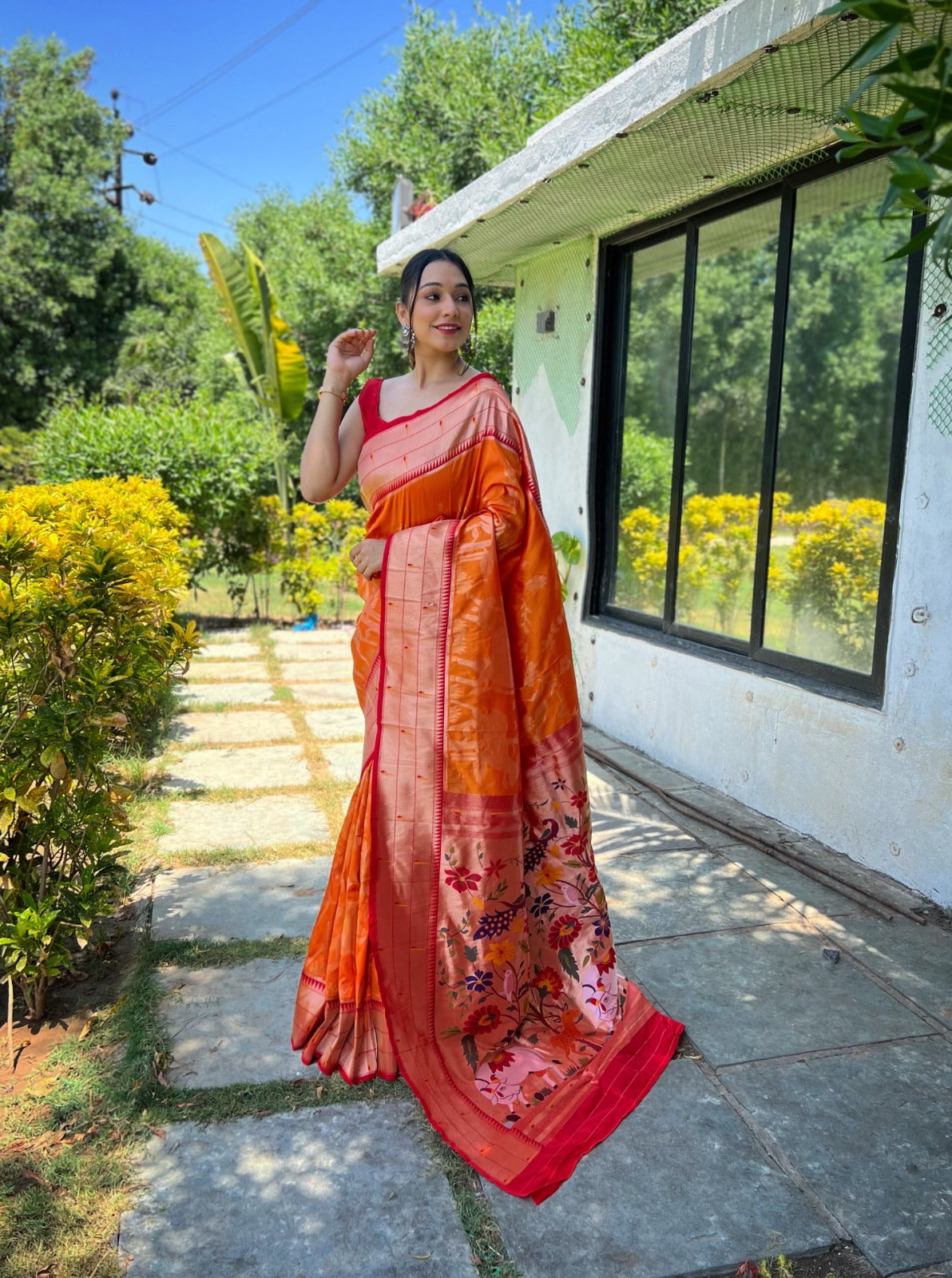 Beautiful Designer Gauri Pure Soft Paithani silk saree