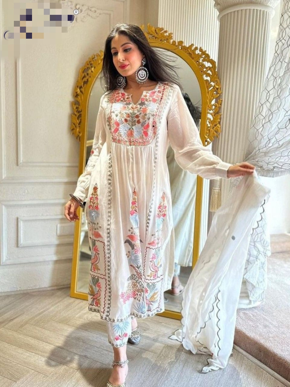 Beautiful Designer Sakeena Pakistani Three Pcs Fancy Suit