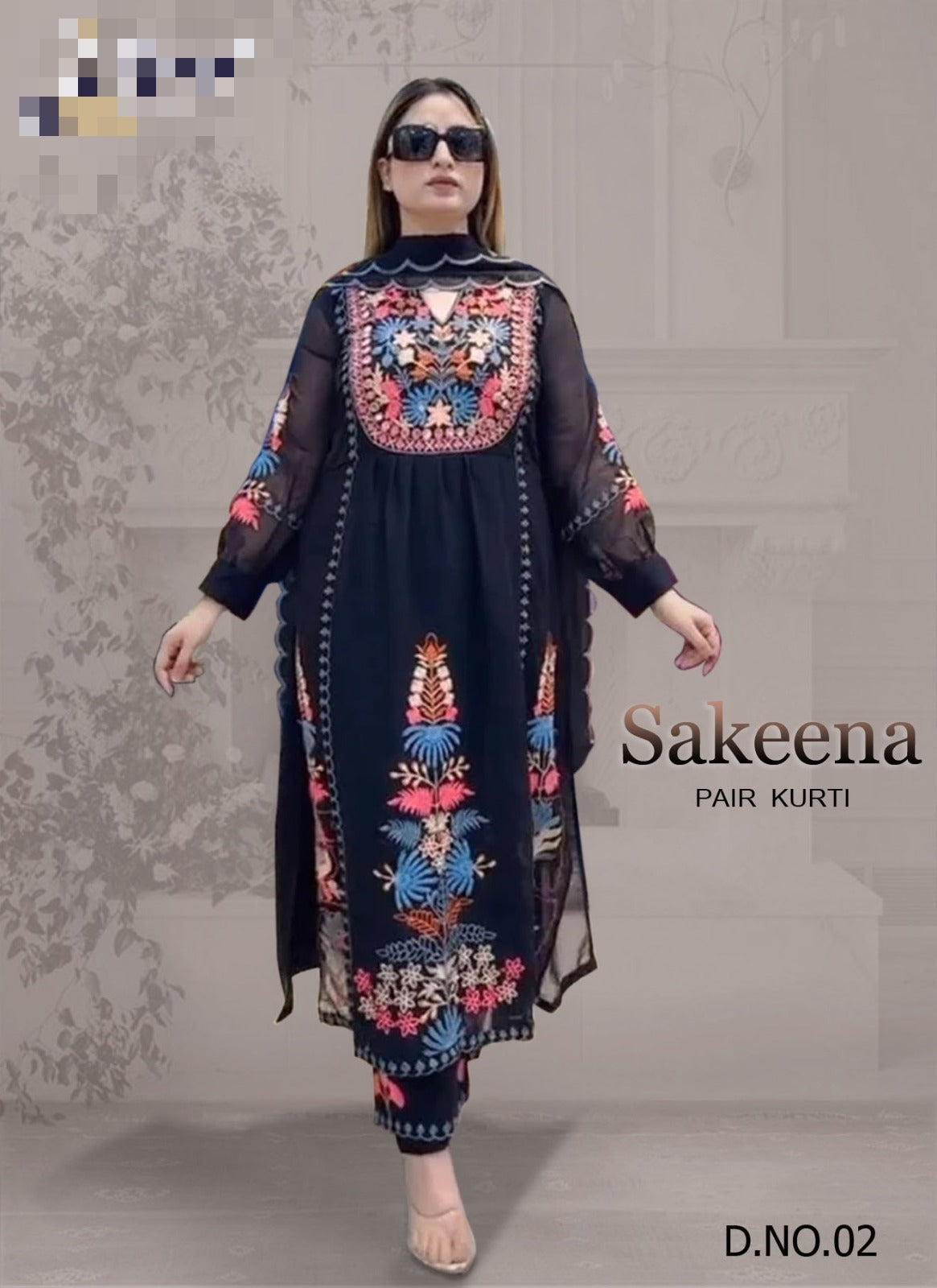 Beautiful Designer Sakeena Pakistani Three Pcs Fancy Suit