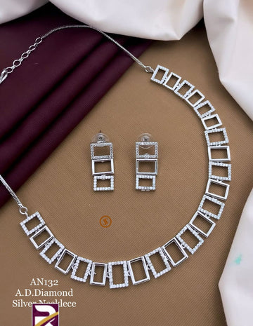 Beautiful American Diamond Necklace Set with Earrings