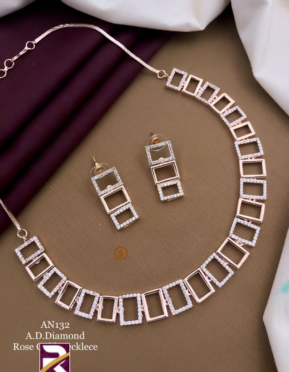 Beautiful American Diamond Necklace Set with Earrings