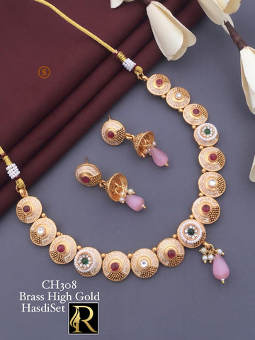 Beautiful Antique Rajwadi Necklace set with Earrings