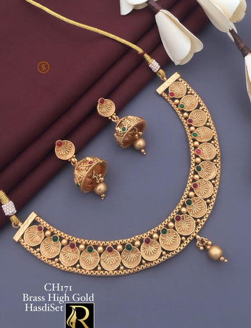 Beautiful Antique Rajwadi Necklace set with Earrings