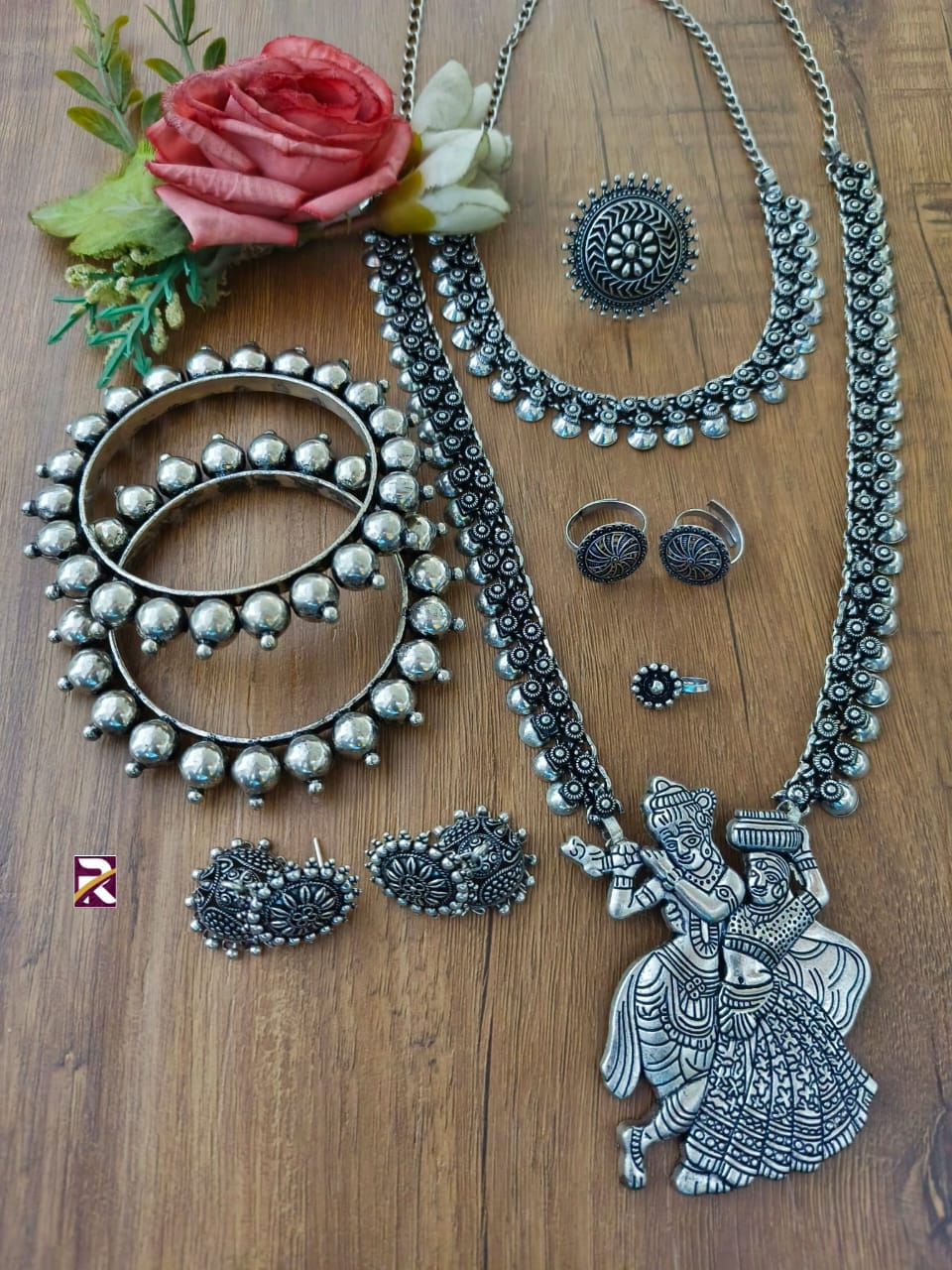 Beautiful Oxidised Long Necklace set