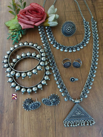 Beautiful Oxidised Long Necklace set