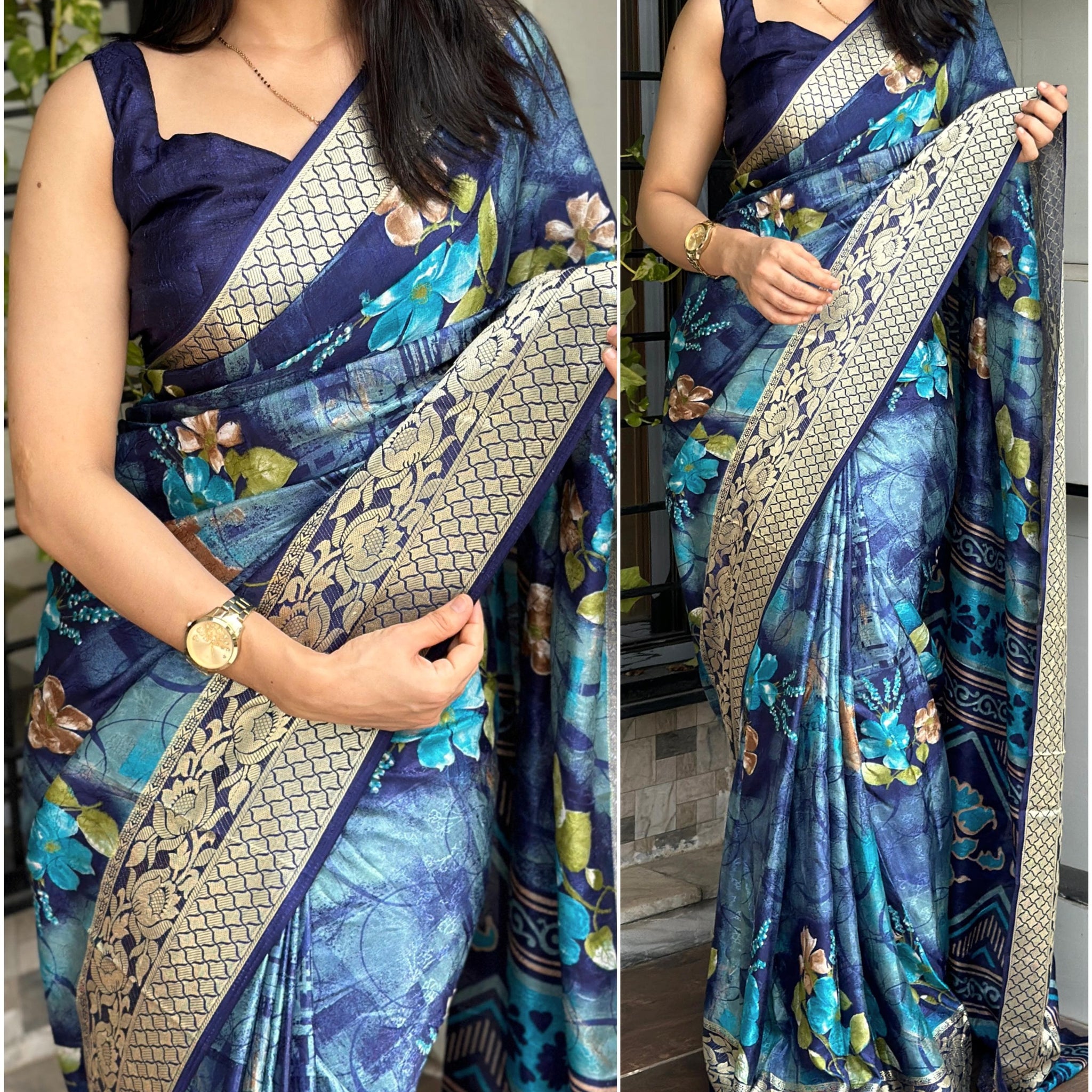 Beautiful Designer Gulabrani Printed saree