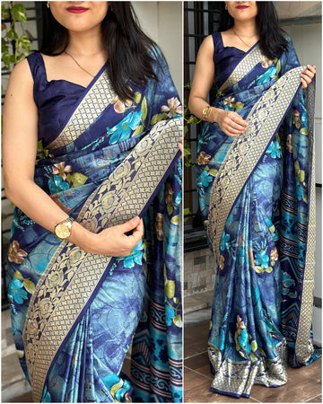 Beautiful Designer Gulabrani Printed saree