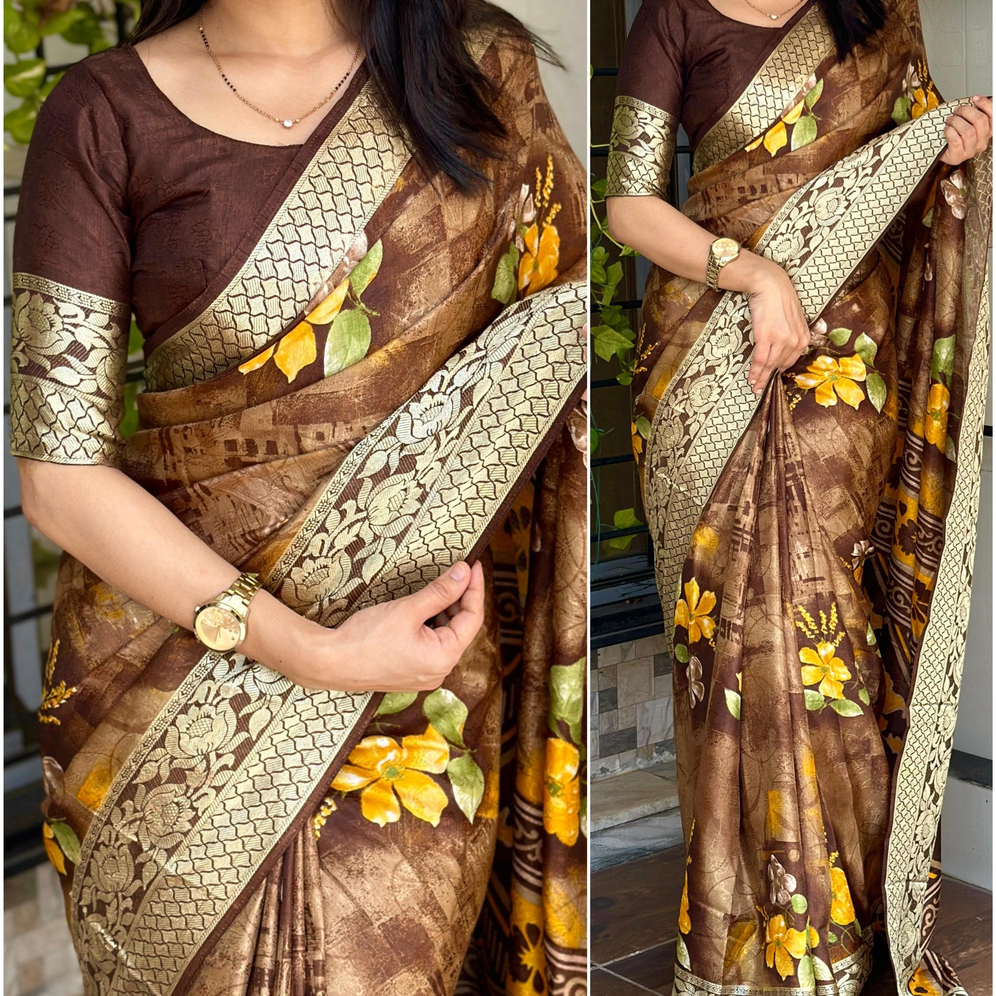 Beautiful Designer Gulabrani Printed saree