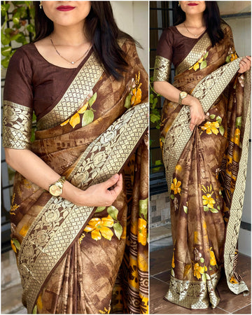 Beautiful Designer Gulabrani Printed saree