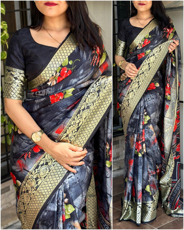 Beautiful Designer Gulabrani Printed saree