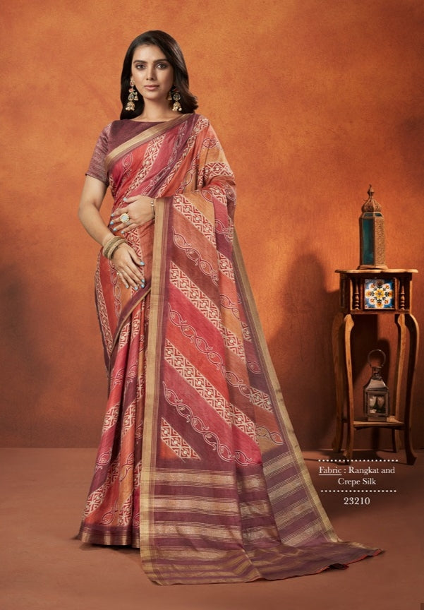 Wedding Designer Crape Mohmanthan Saachi Saree Collection 23210