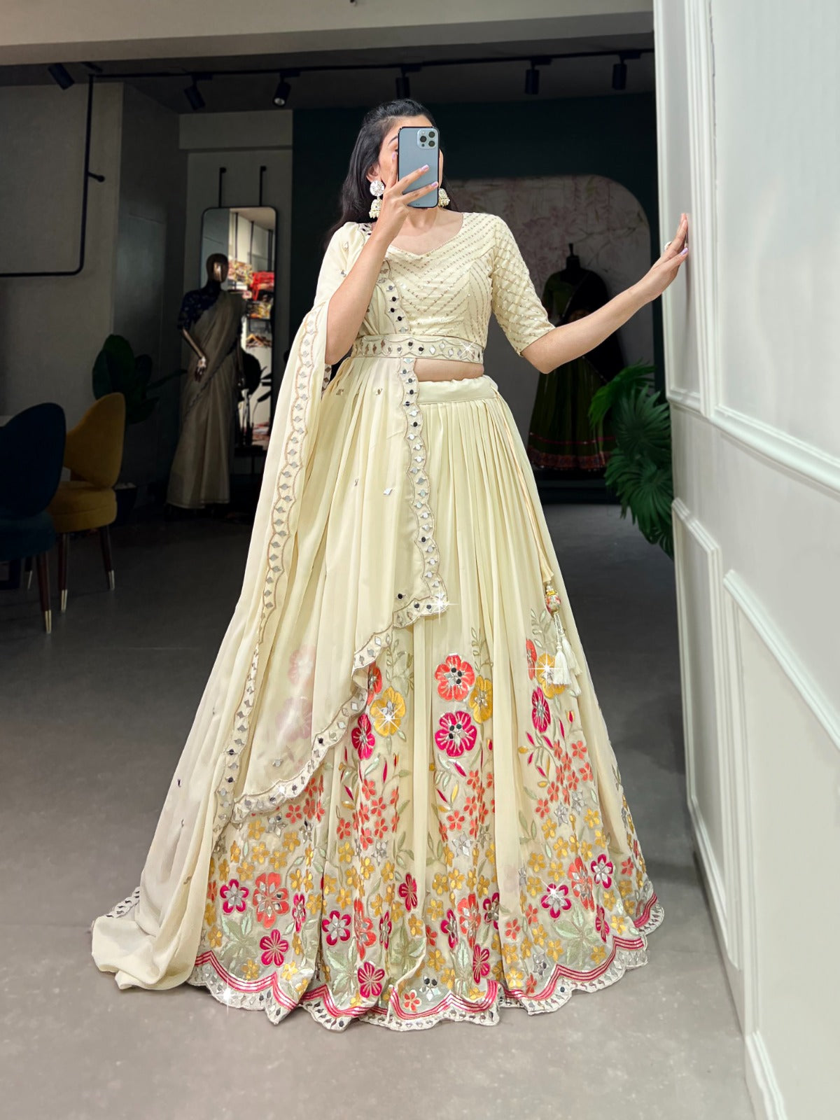 Wedding Designer Georgette Lehenga Choli Design 1733