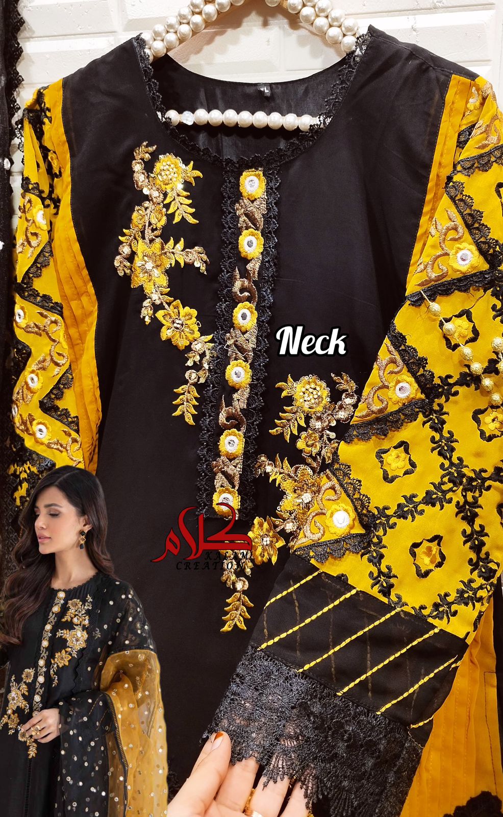 Designer stylish Tunic Heavy Embroidered Kalam Design 1122 Tunic