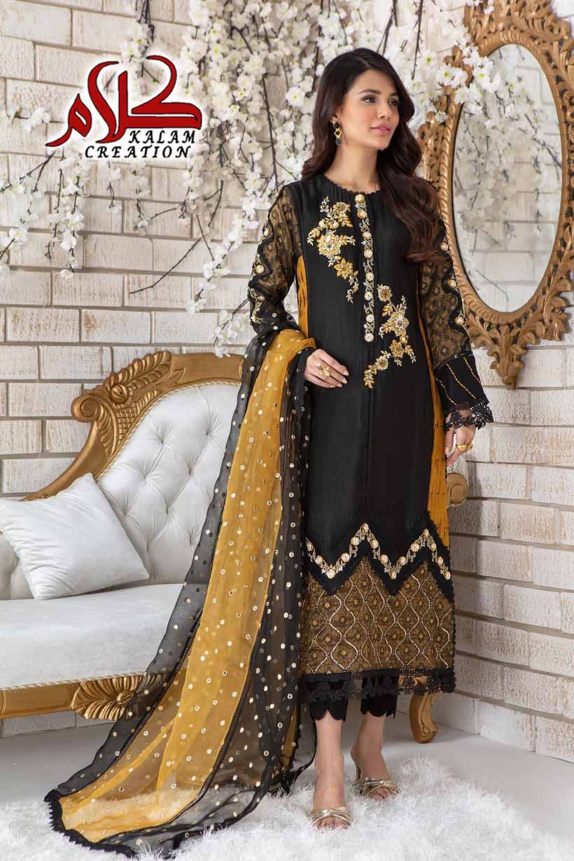 Designer stylish Tunic Heavy Embroidered Kalam Design 1122 Tunic