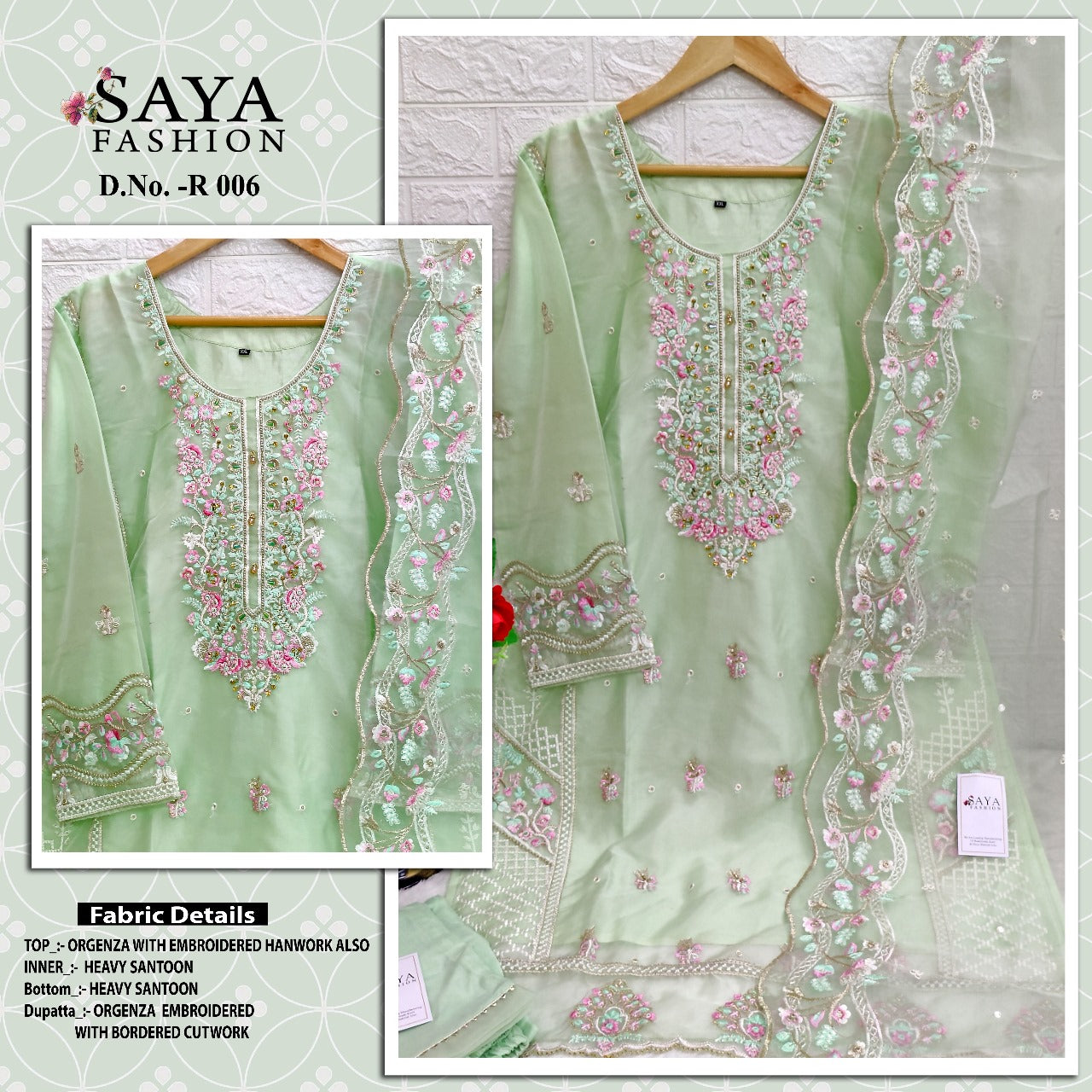 Designer stylish R-006 HIT Saya Heavy Organza Dress