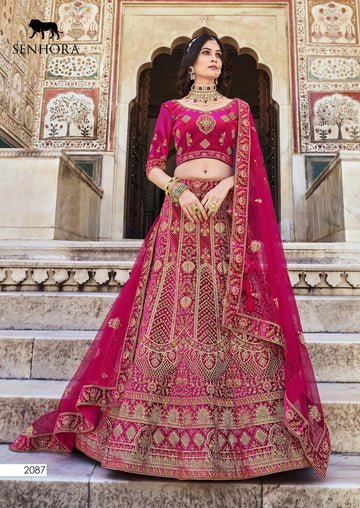 Wedding Bridal Look Heavy Velvet With Fancy Dori Work Lehenga Choli Design 2087