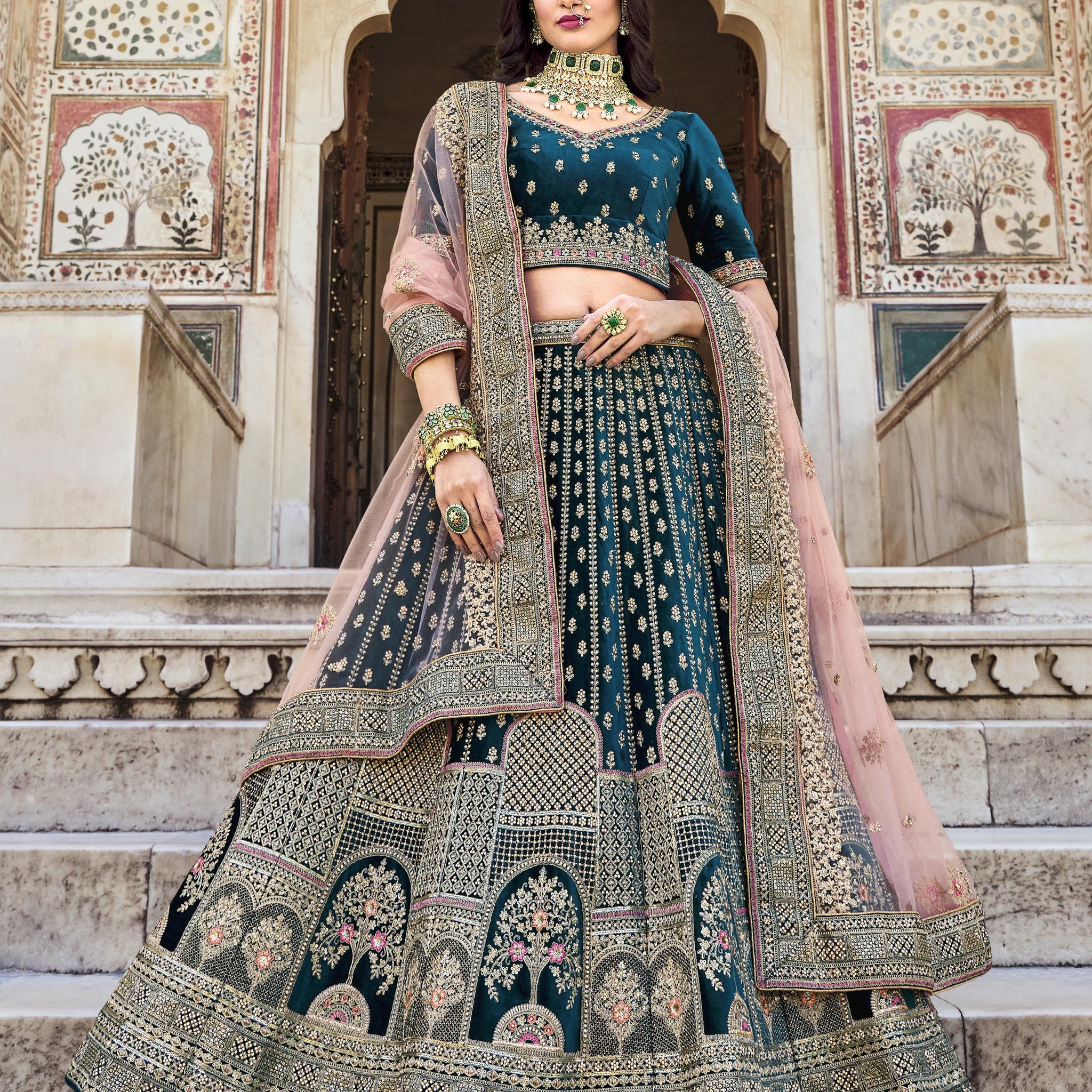 Wedding Bridal Look Heavy Velvet With Fancy Dori Work Lehenga Choli Design 2088