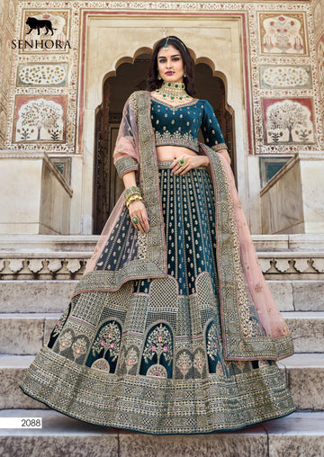 Wedding Bridal Look Heavy Velvet With Fancy Dori Work Lehenga Choli Design 2088