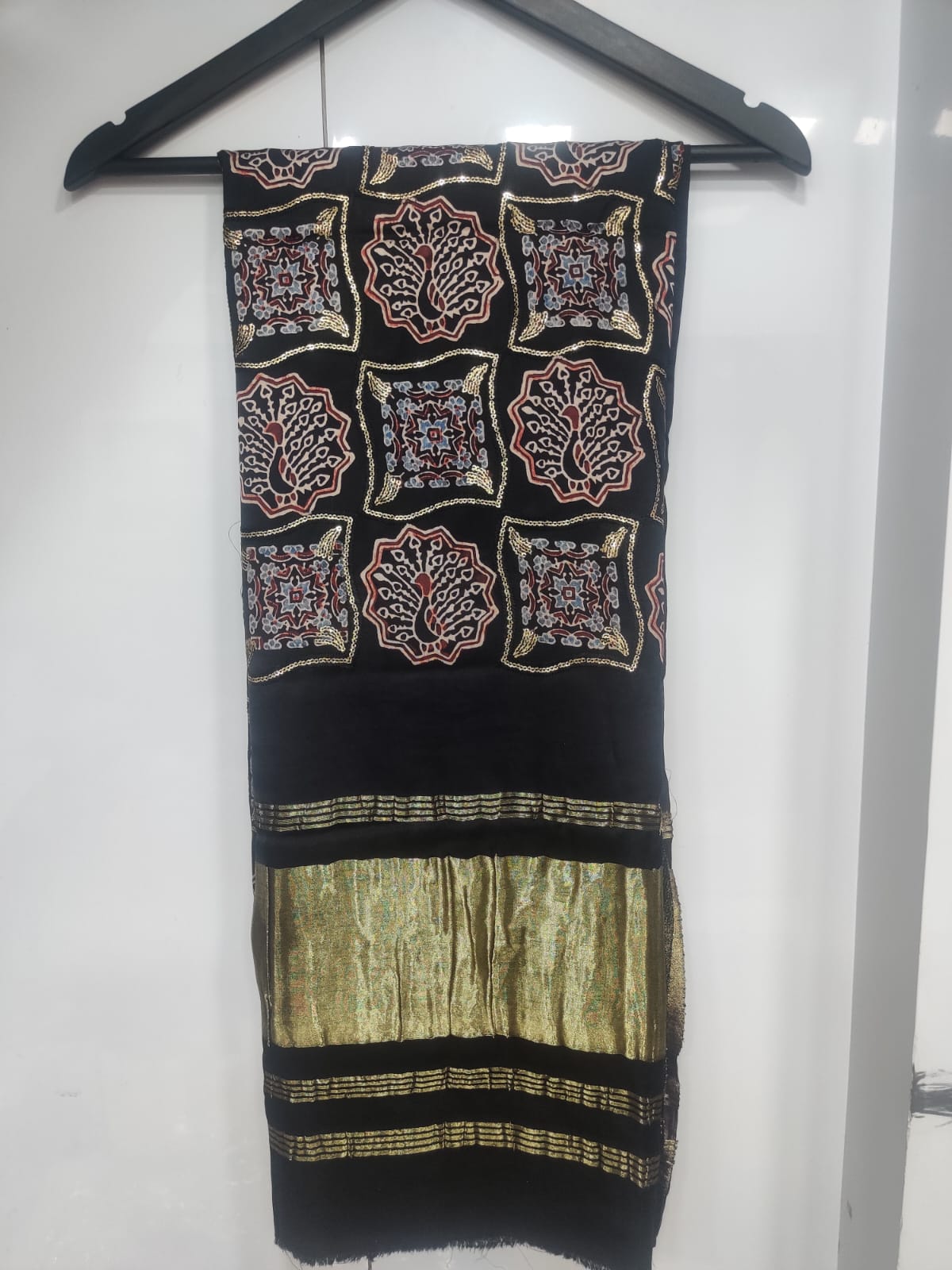 Beautiful Designer Pure Gajji Silk Ajrakh Duppatta