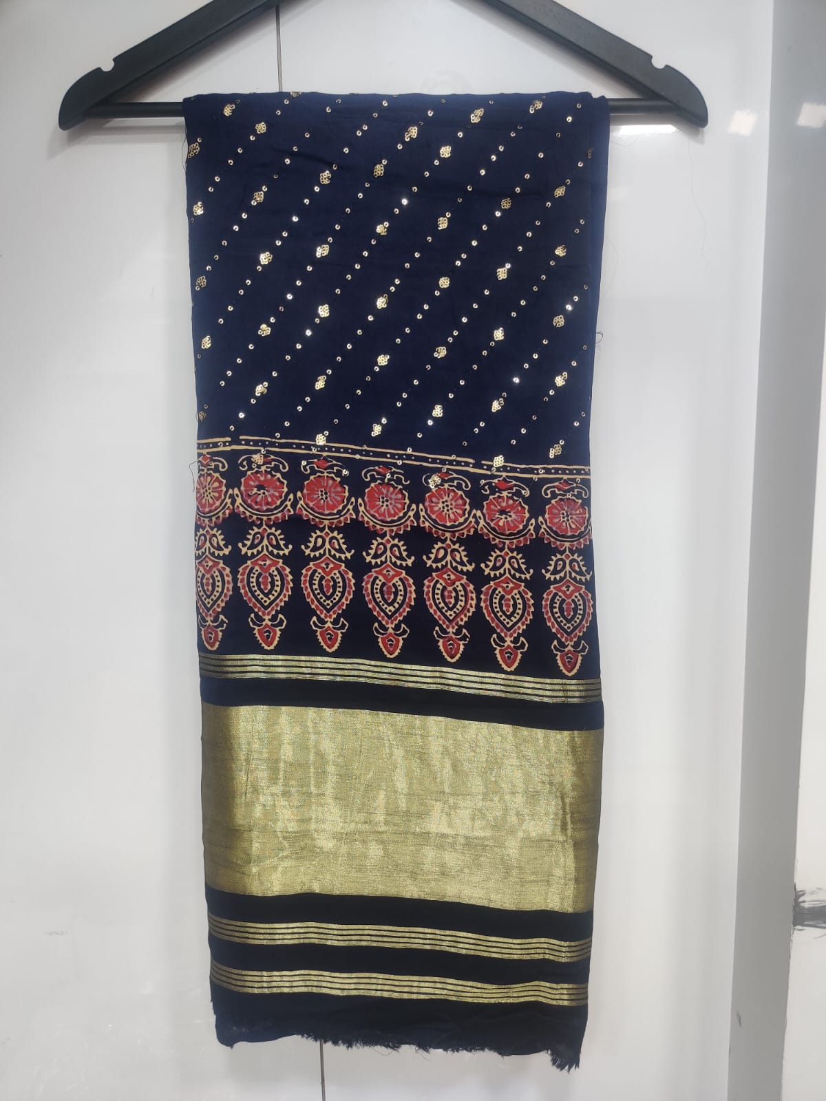 Beautiful Designer Pure Gajji Silk Ajrakh Duppatta