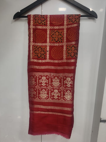 Beautiful Designer Semi Gajji Silk Patola Print Duppatta