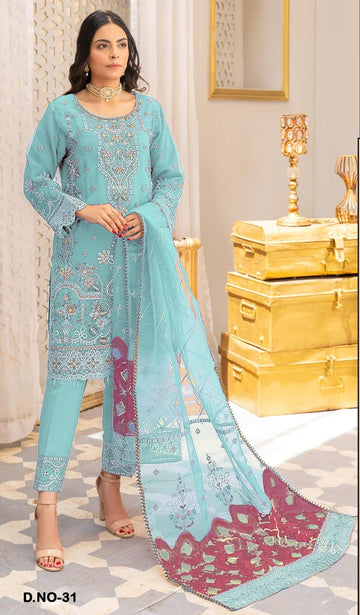 Aarsh Heavy Orgenza Silk Designs 031 Salwar Suits