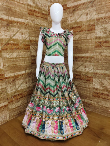 Beautiful Kid's Printed Designer Lehenga Blouse.