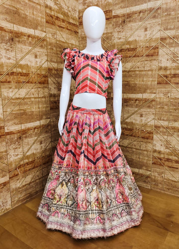 Beautiful Kid's Printed Designer Lehenga Blouse.