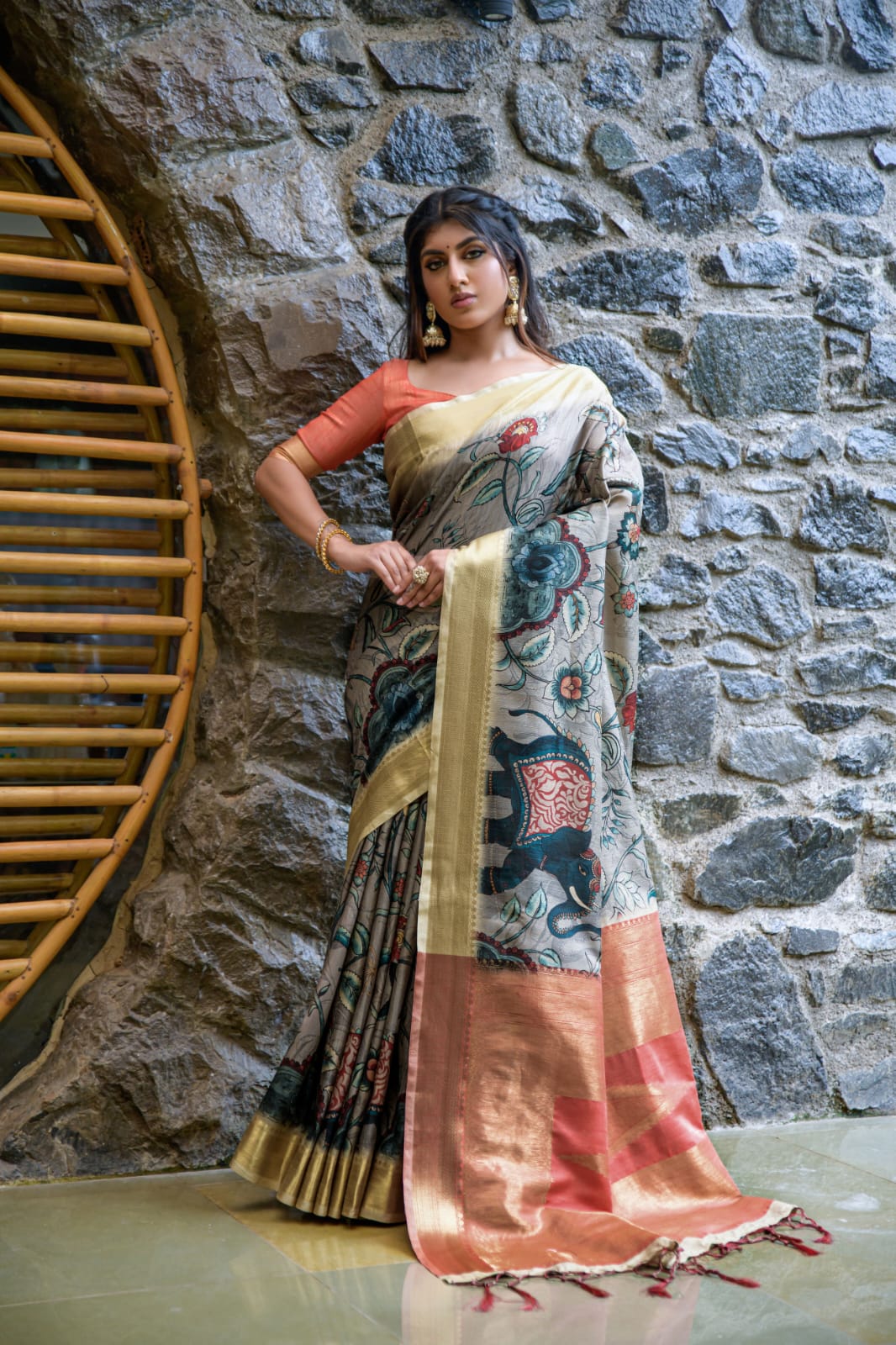 Beautiful Designer Premium Tussar silk Saree