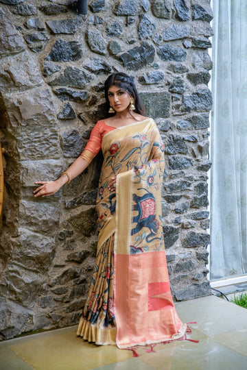 Beautiful Designer Premium Tussar silk Saree