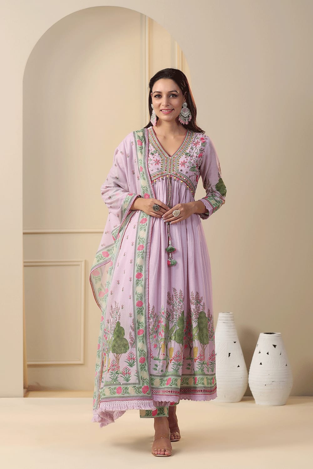 Beautiful Designer Pakistani Muslin Alia Cut Suit