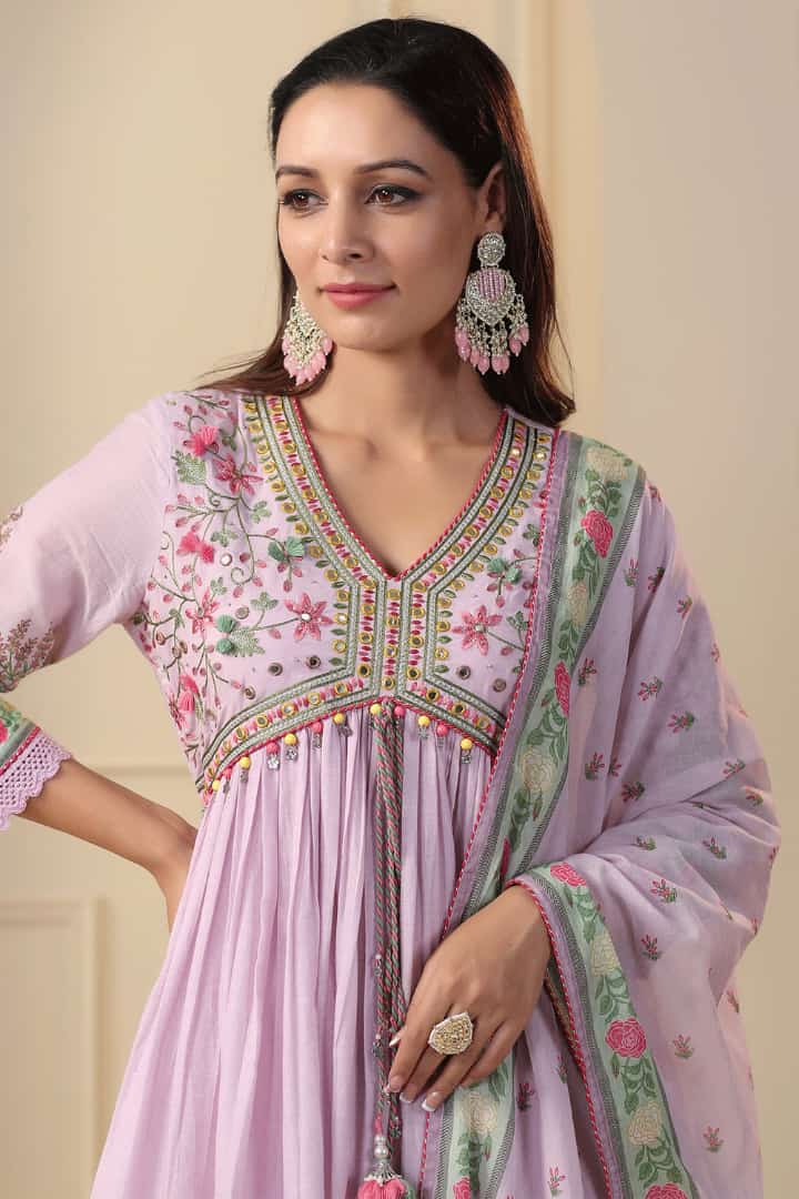 Beautiful Designer Pakistani Muslin Alia Cut Suit