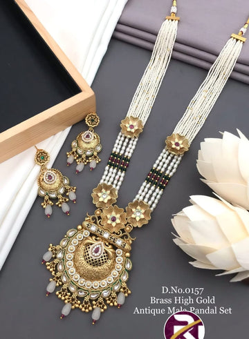 Beautiful High Gold Plated Antique Kundan and Moti Mala