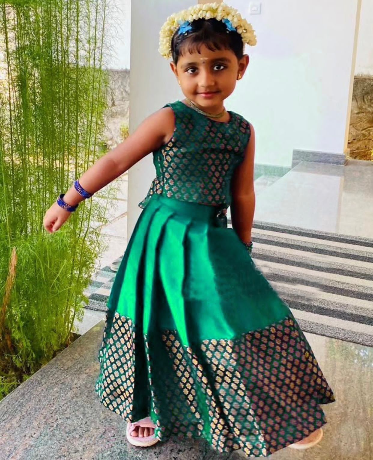 Designer Rich Jequard Kid's Lehenga