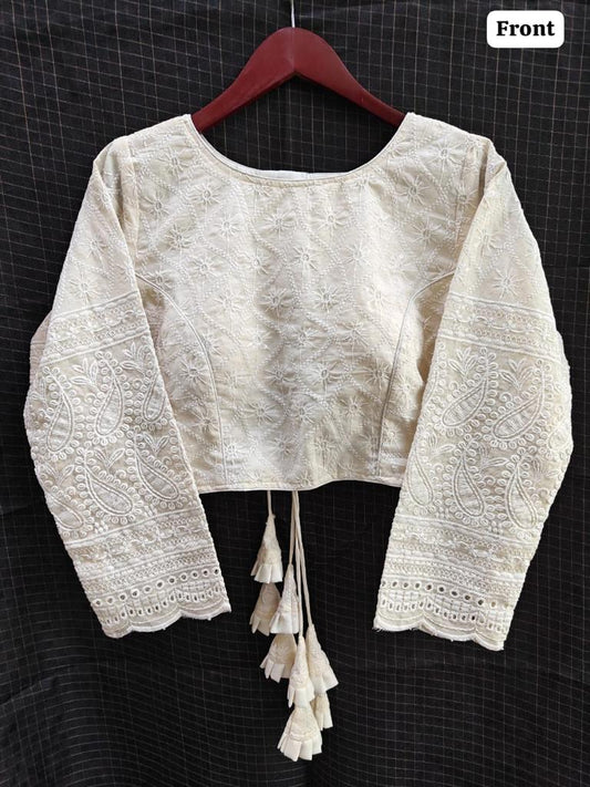 Designer Hakoba Pompom Pure Camric Hakoba Zara Blouse