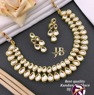 Beautiful Designer Kundan and Stone Necklace Set with Earrings