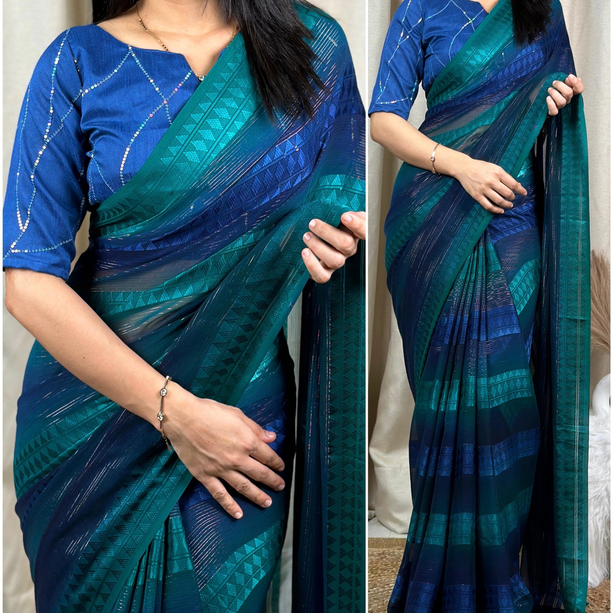 Beautiful Premium Georgette Self Jacquard Saree (899x6)