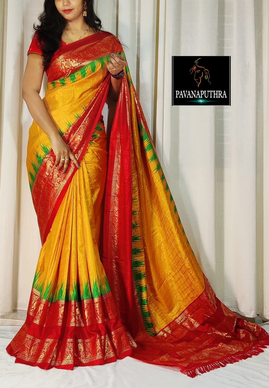 Beautiful Premium Patola Hevy Dola Silk Saree  (550x8)