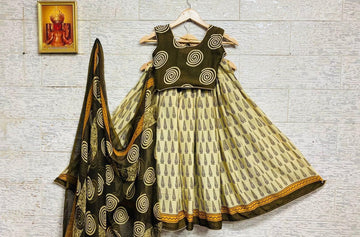 Beautiful Designer Kids Kalamkari Silk Lehenga Choli