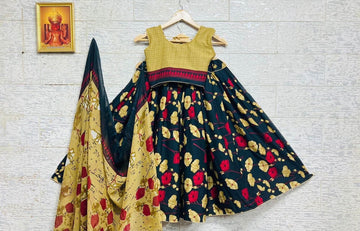 Beautiful Designer Kids Kalamkari Silk Lehenga Choli