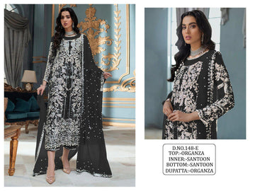 Beautiful Designer Heavy Organza With Sequence Embroidery Work Pakistani Suit Design Kf-148